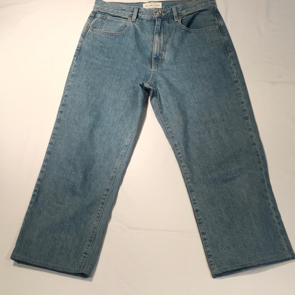 SLVRLAKE High-Rise Cropped Straight-Leg Jeans in Classic Blue - Picture 4 of 15